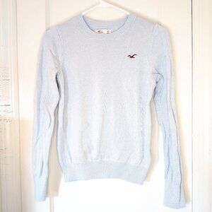 Hollister 100% Cotton Light Blue Lightweight Knit Sweater
